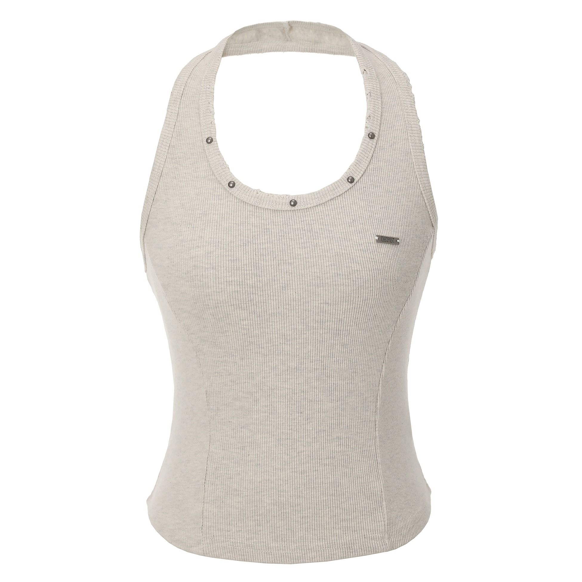 Damage Stud Halter Top (beige) thumbnail 2