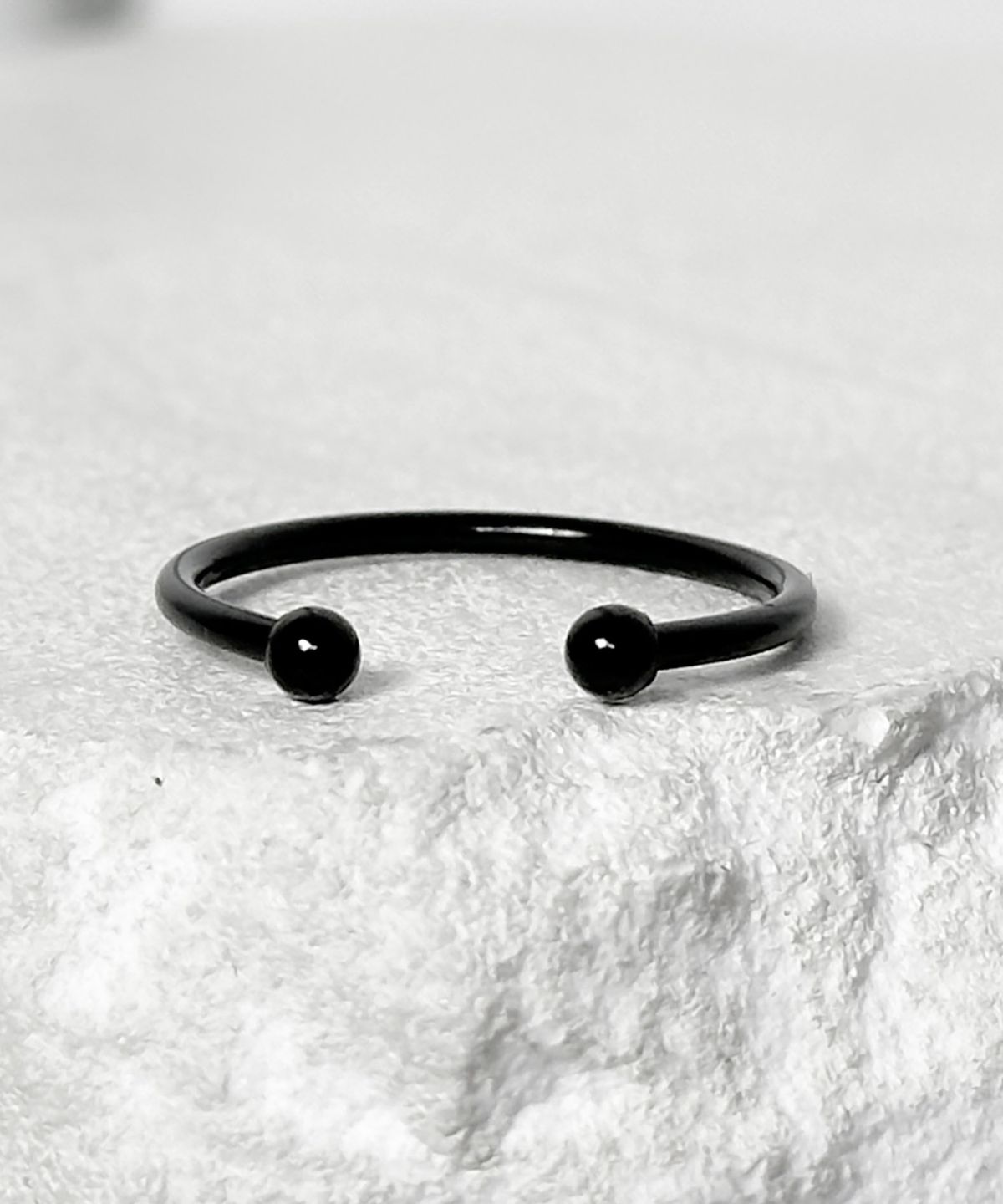 블레스드 뷸렛(BLESSED BULLET) ss-피어싱 모티브 오픈 링 3/4mm_silver/black