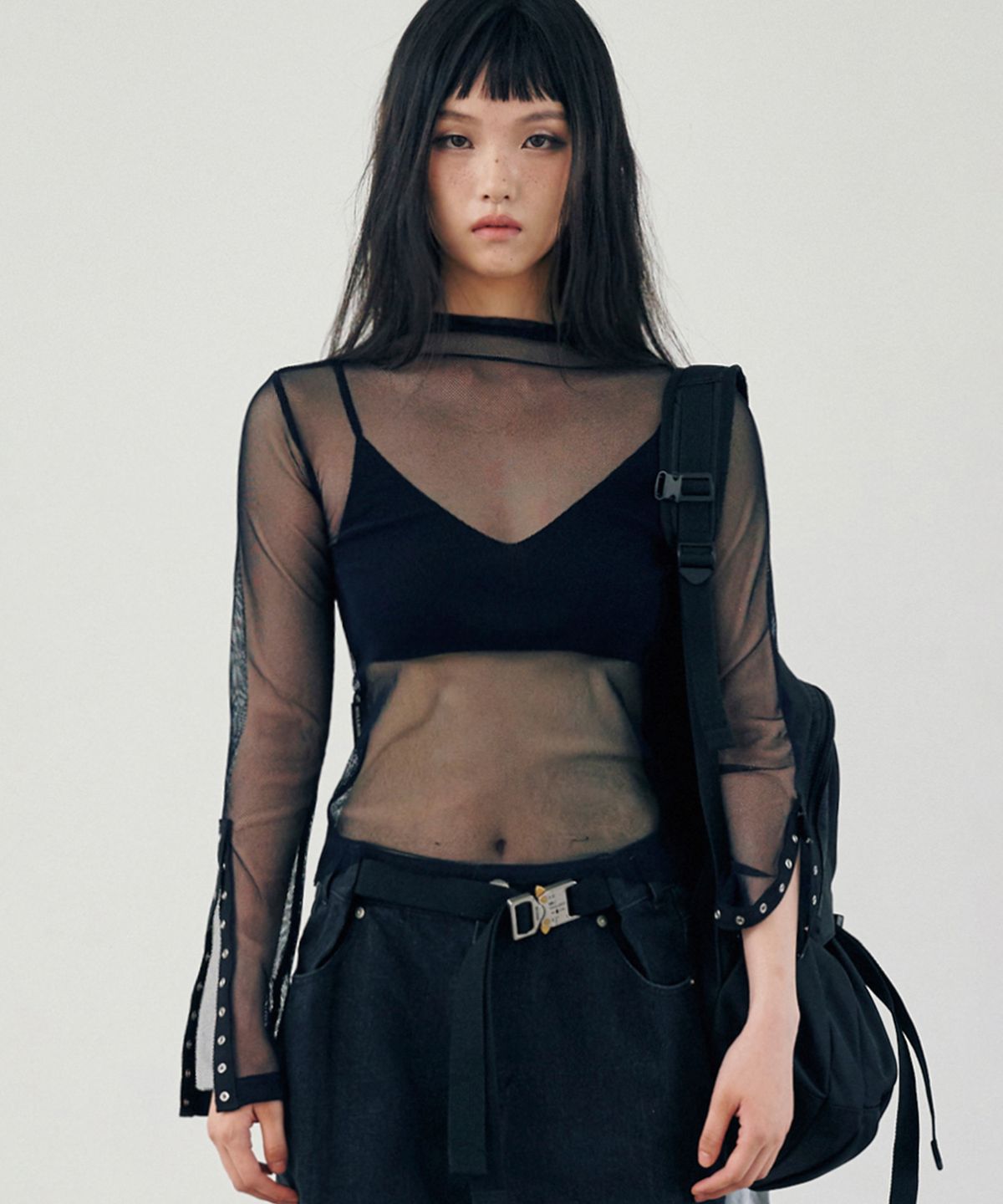 닐링(NILLRING) T22.00 Snap Point Mesh Long Sleeve T