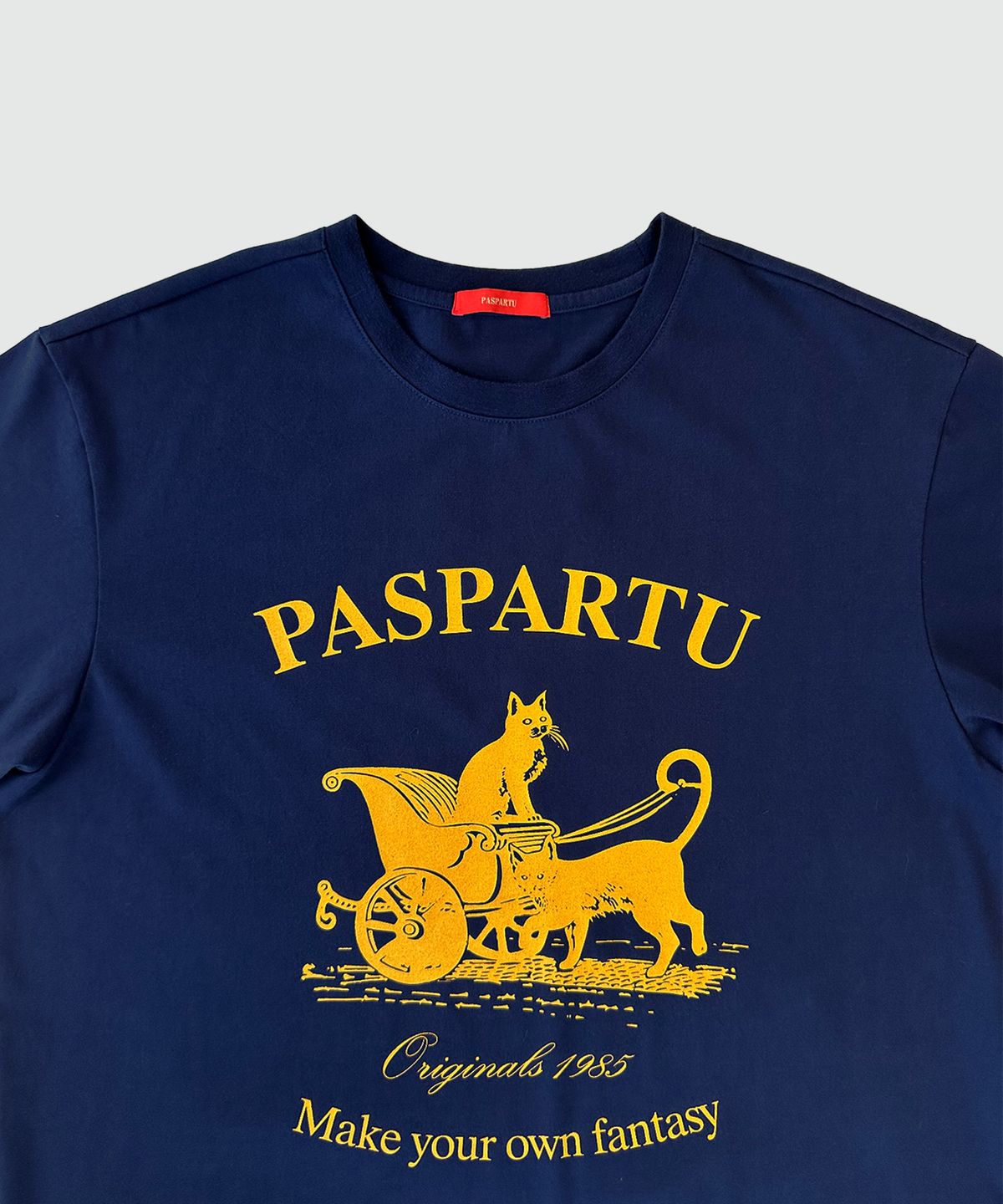 파스파르투(PASPARTU) 빈티지 코치 그래픽  반팔 티셔츠 네이비
