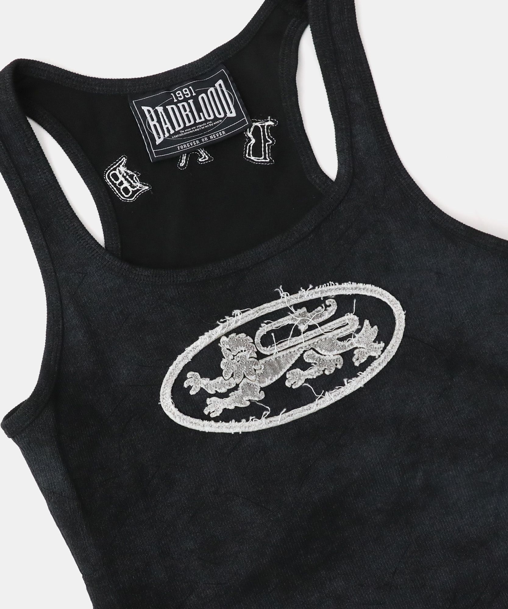 BADBLOOD ♥ Lion Patch Tank Mini Dress/追跡付 MUSINSA公式 | BADBLOOD Lion Patch Tank Mini Dress - Washed Black