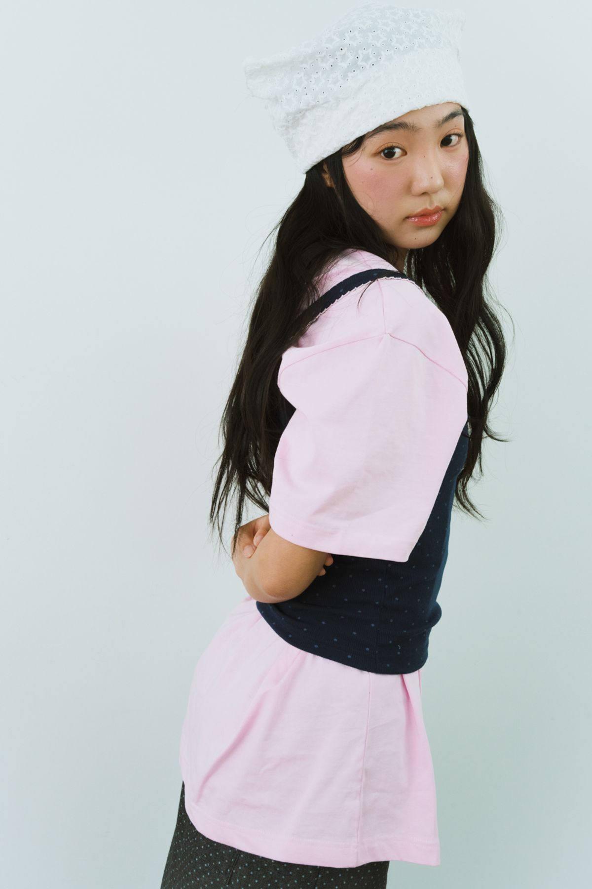 샤키리(SHAKIRI) 키리걸 박시 티셔츠 (핑크)