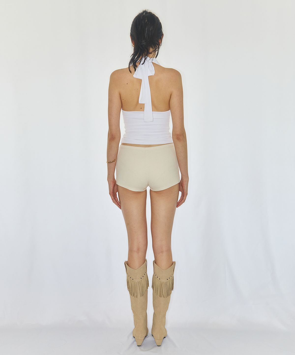 유히리(YUHEELEE) BASIC RIBBED SHORTS / CREAM