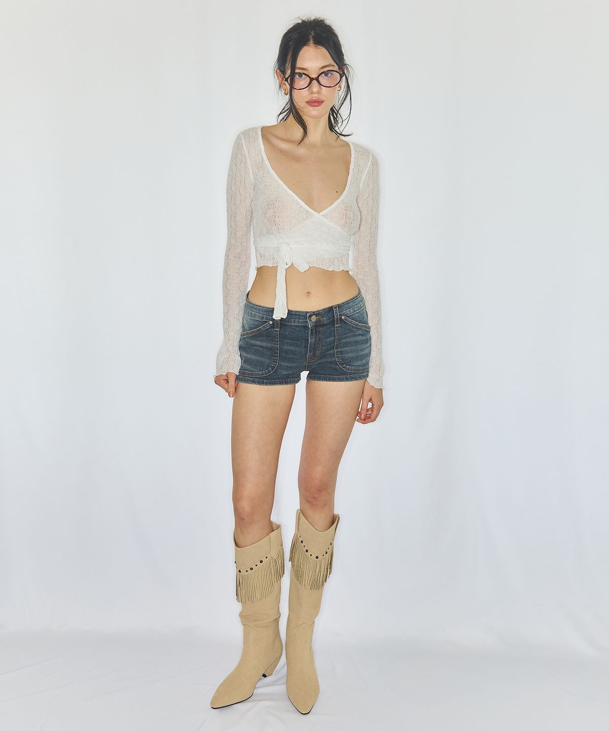 유히리(YUHEELEE) MICRO DENIM SHORTS / 진청
