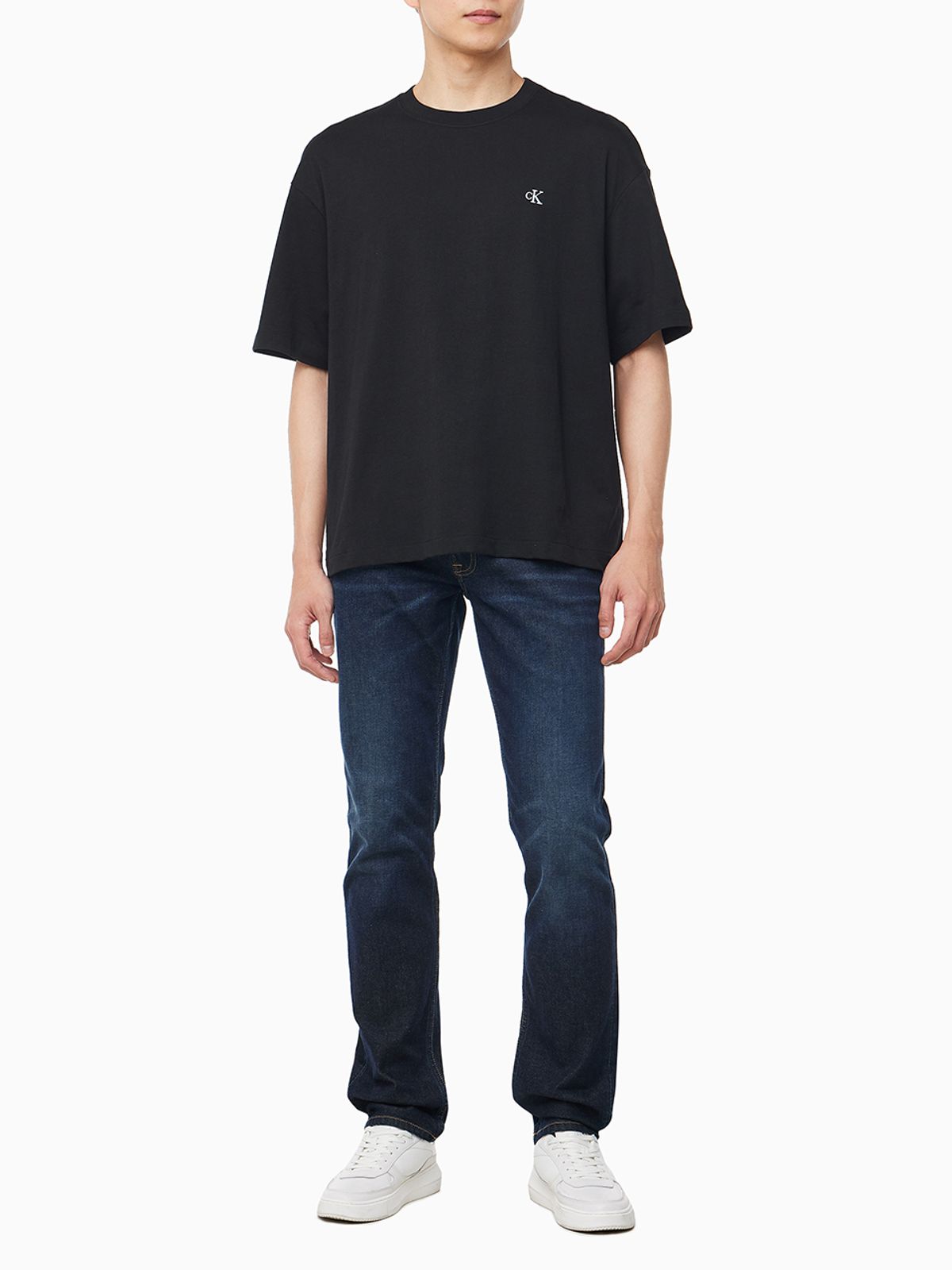캘빈클라인 진(CALVIN KLEIN JEANS) 릴렉스핏 아카이브 로고 반팔 티셔츠 40HM229 UB1