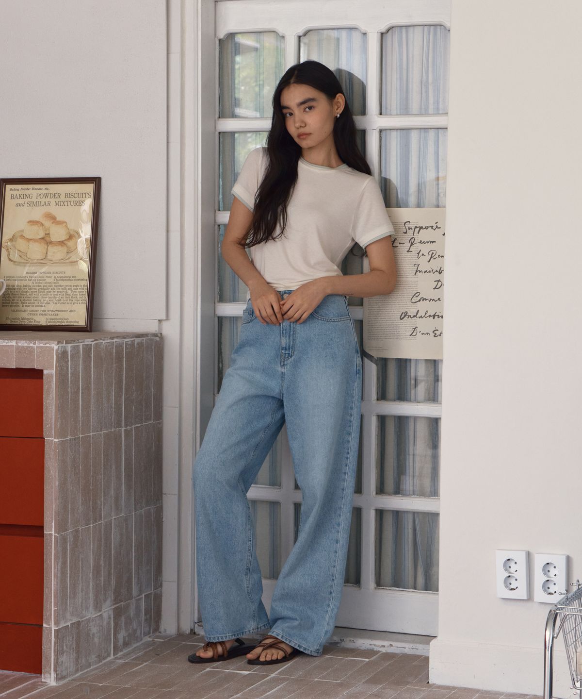 38컴온커먼(38COMEONCOMMON) Tencel Double Layered Tee (Cream)