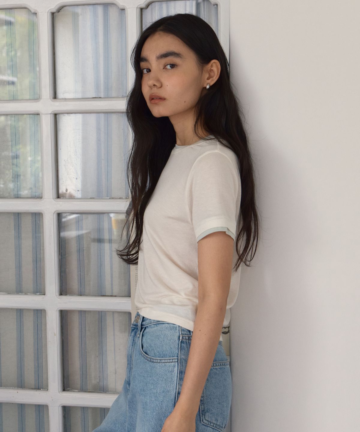 38컴온커먼(38COMEONCOMMON) Tencel Double Layered Tee (Cream)