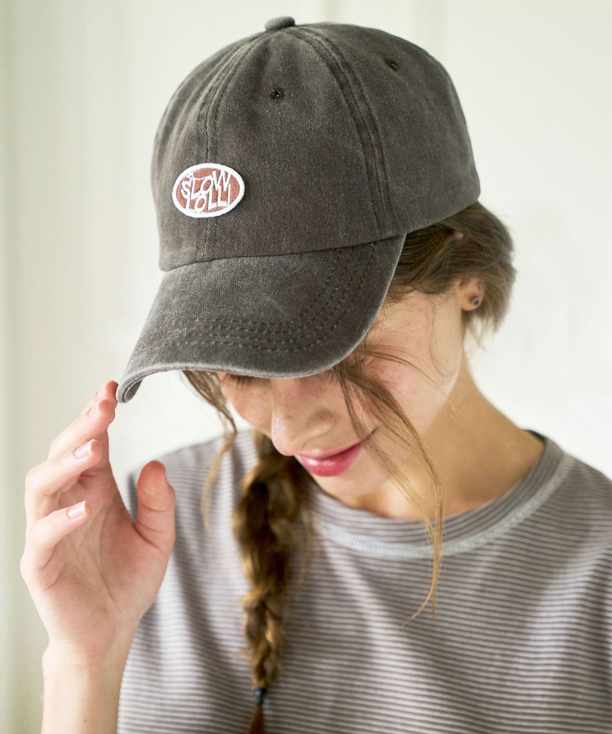슬로우롤리(SLOWLOLLI) [컬러추가] Logo embroidery ball cap_5 Colors