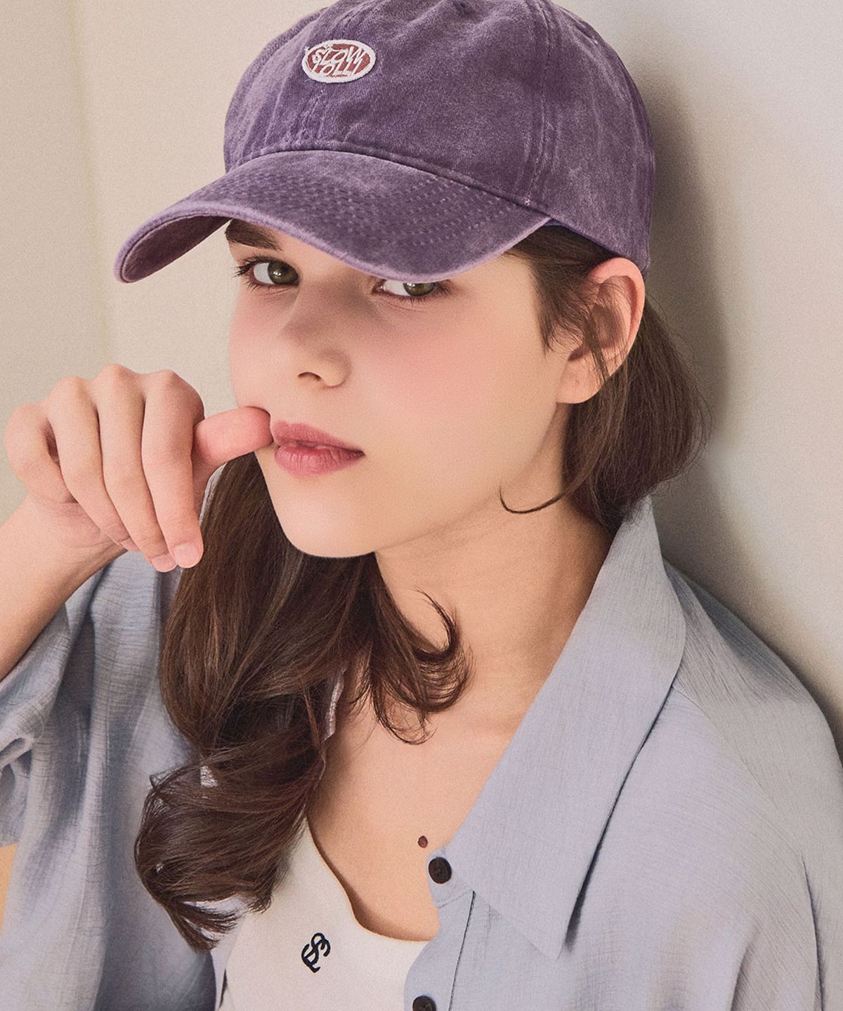 슬로우롤리(SLOWLOLLI) [컬러추가] Logo embroidery ball cap_5 Colors