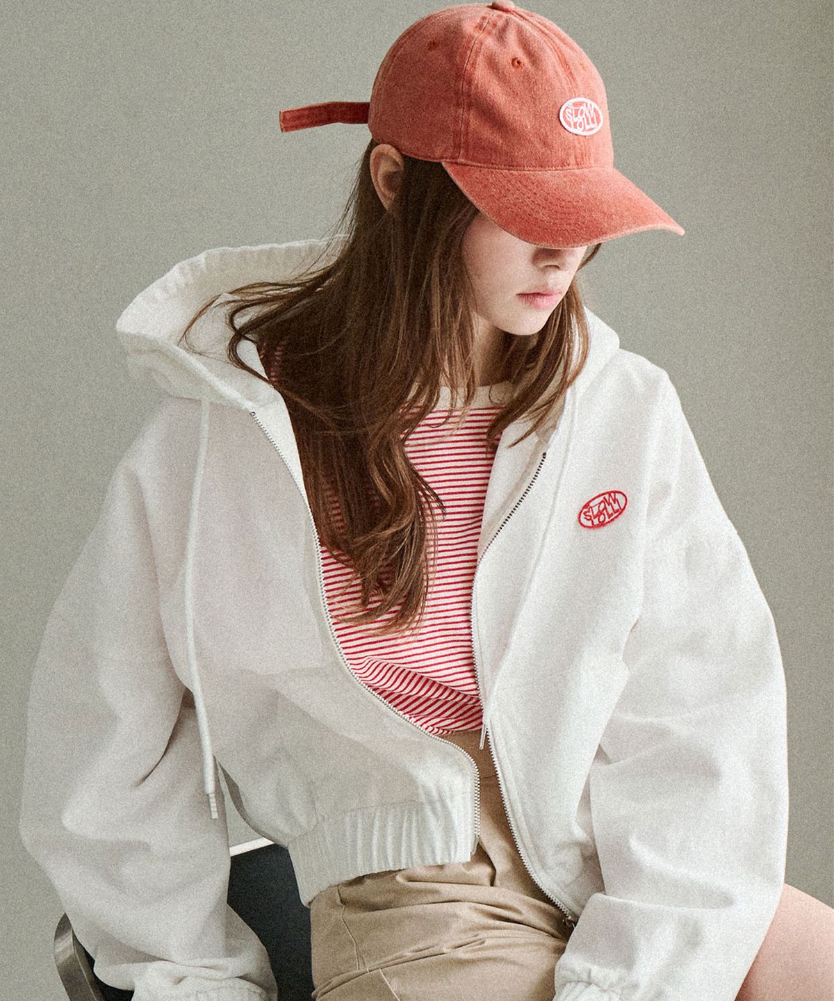 슬로우롤리(SLOWLOLLI) [컬러추가] Logo embroidery ball cap_5 Colors