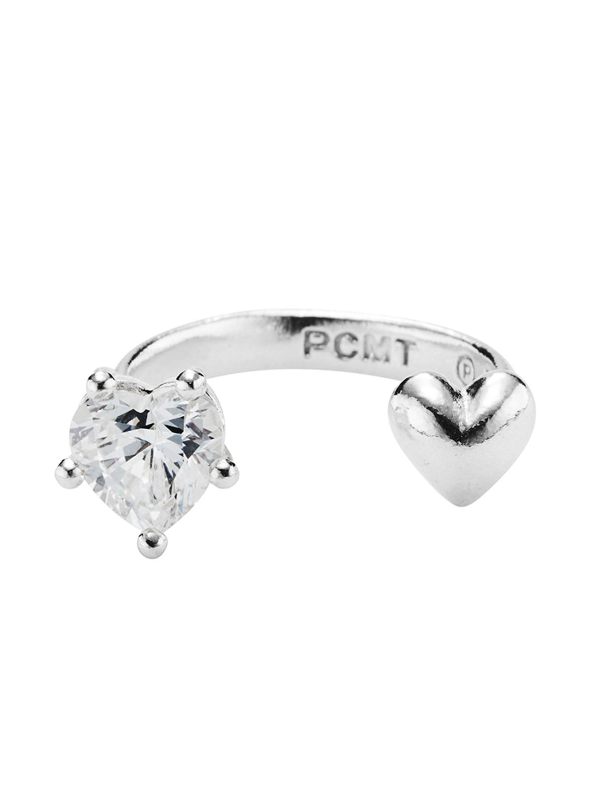 피코먼트(PICOMENT) #006 Heart Cubic Zirconia Open Ring _ White