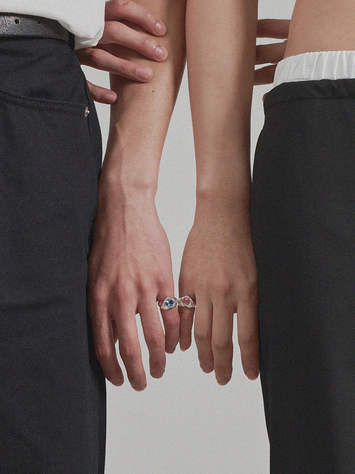 피코먼트(PICOMENT) #006 Heart Square Cubic Zirconia Ring _ Pink