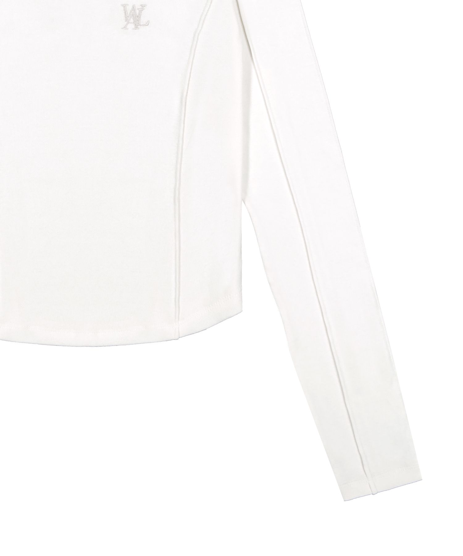 MUSINSA公式 | WOOALONG OG Round Hem Long T-shirt - WHITE