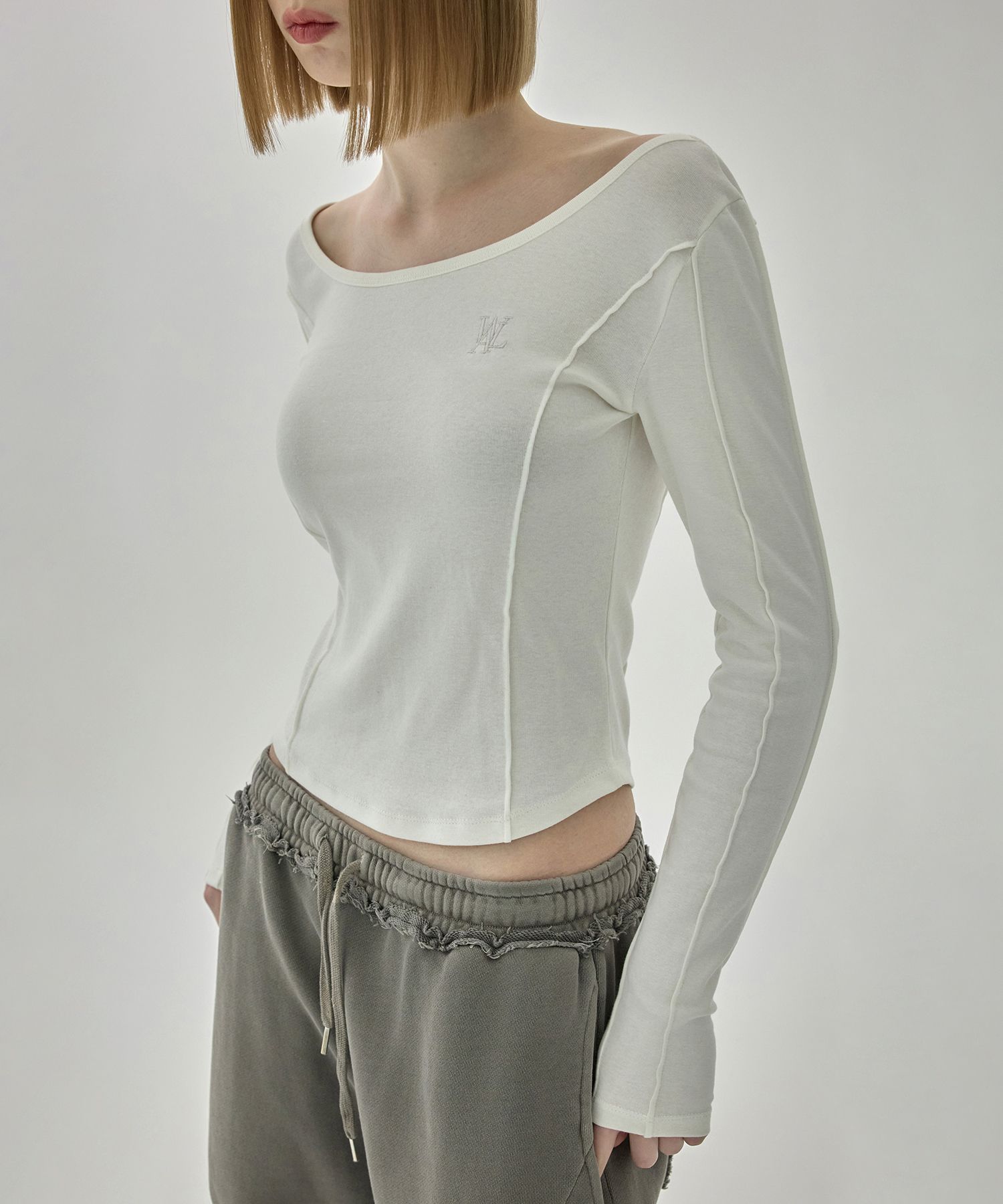 [WOOALONG]★25SS★韓国人気★OG Round Hem Long T-shirt MUSINSA公式 | WOOALONG OG Round Hem Long T-shirt - WHITE