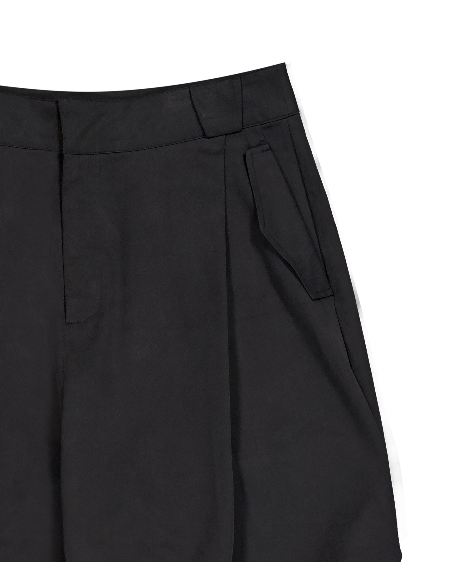 [WOOALONG]★25SS★韓国人気★Side Drape Wide Pants MUSINSA公式 | WOOALONG Side Drape Wide Pants - BLACK