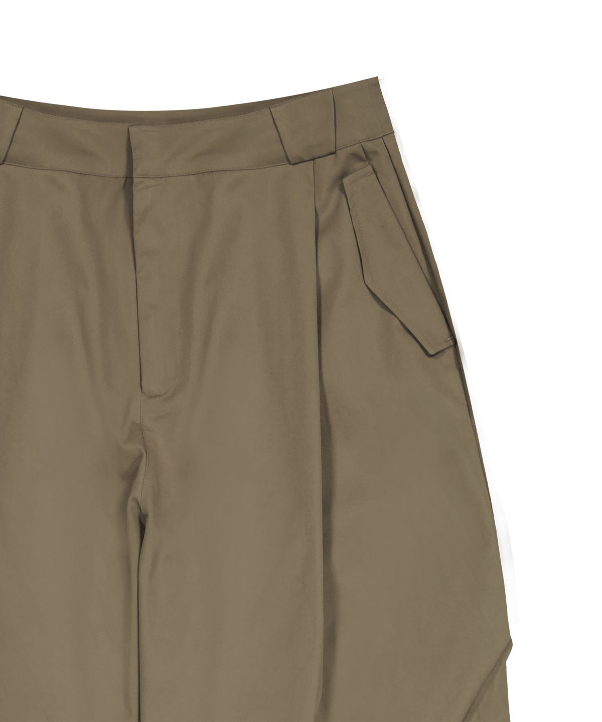 우알롱(WOOALONG) Side Drape Wide Pants - CAMEL