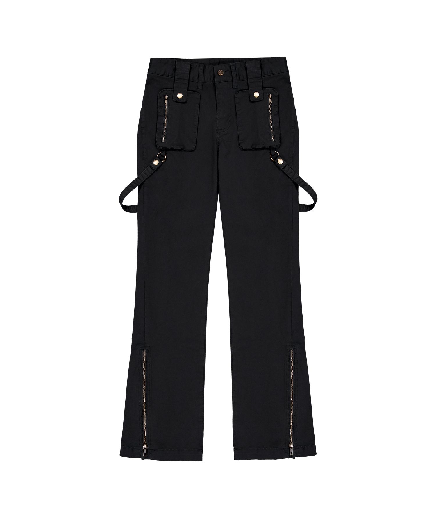 [WOOALONG]★25SS★韓国人気★Utility Strap Bootscut Pants MUSINSA | WOOALONG Utility Strap Bootscut Pants - BLACK