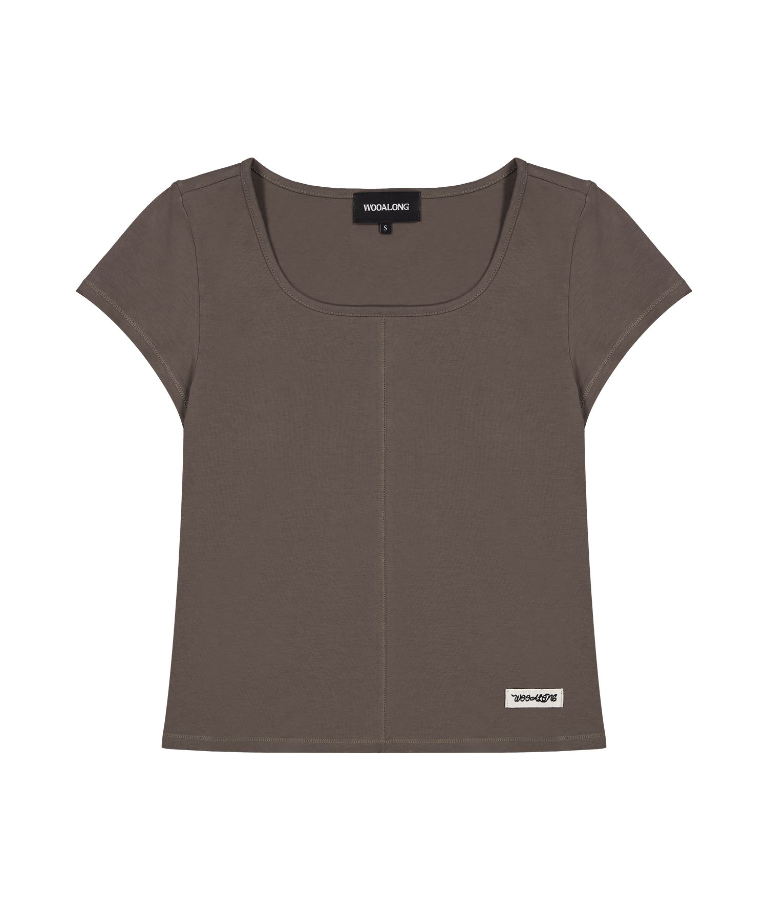 [WOOALONG]★25SS★韓国人気★Skin Soft Square Neck T-shirt WOOALONG]Skin Soft Square Neck Tシャツ☆25SS☆レディース