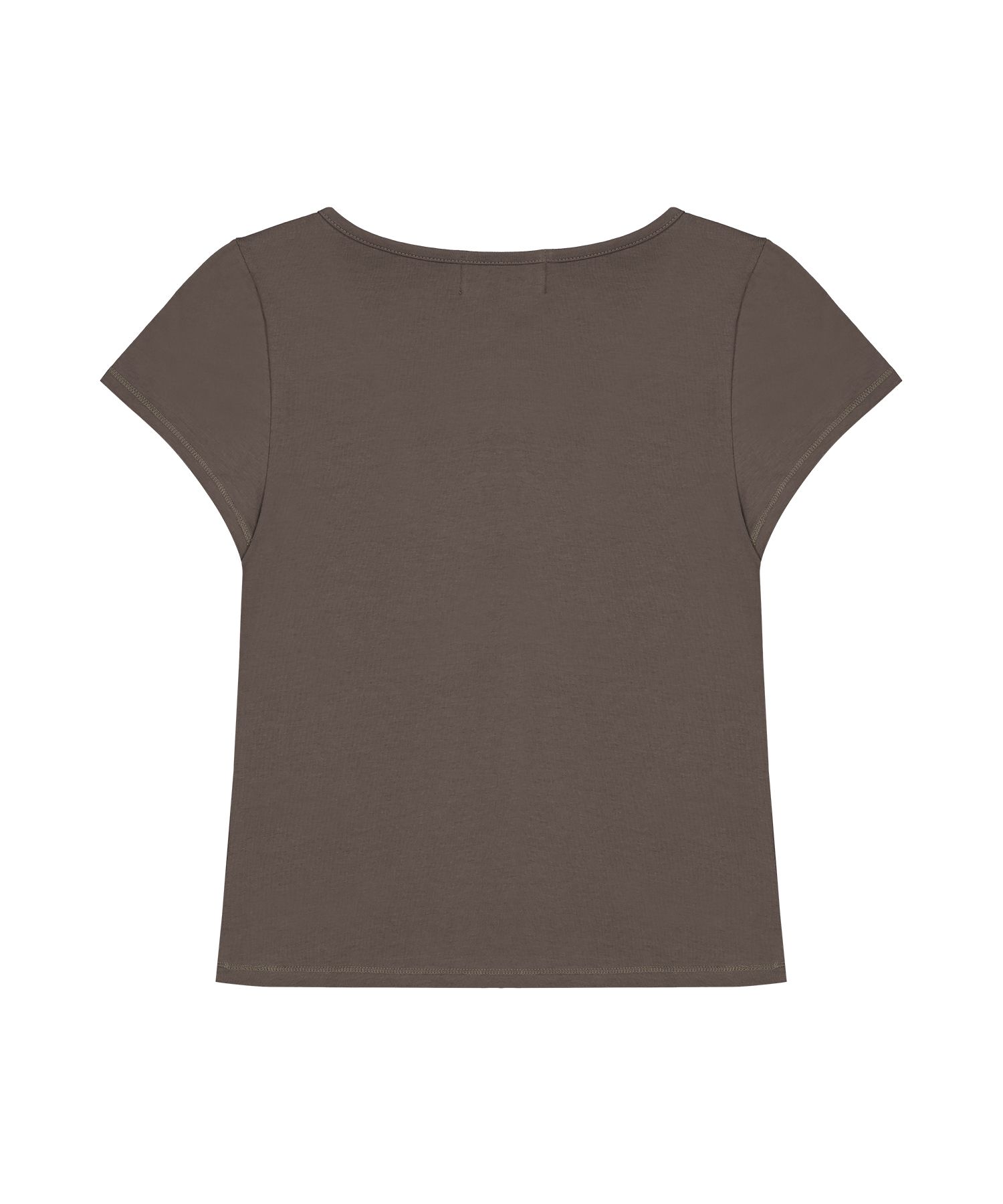 [WOOALONG]★25SS★韓国人気★Skin Soft Square Neck T-shirt MUSINSA | WOOALONG Skin Soft Square Neck T-shirt - TAN BROWN