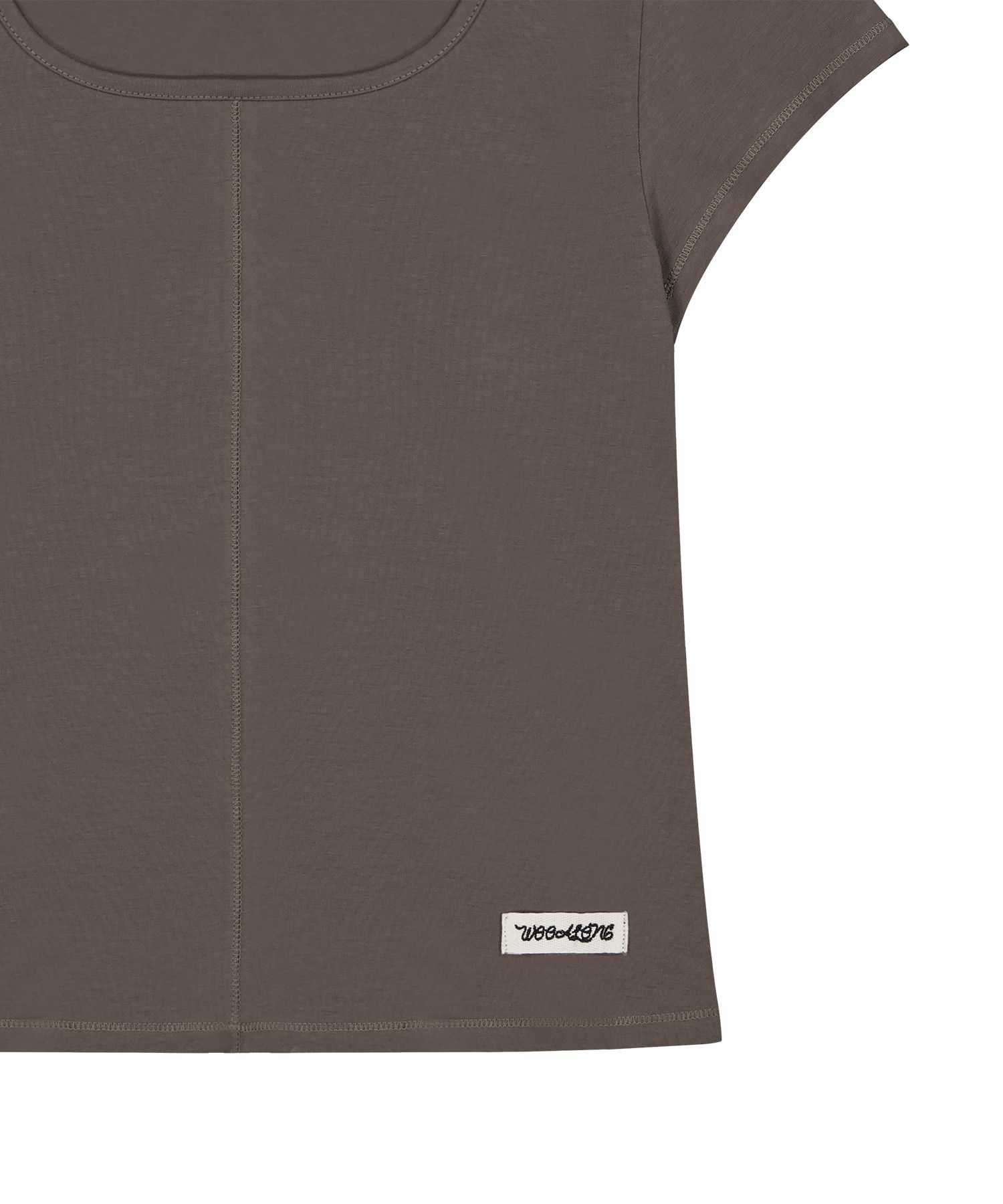 [WOOALONG]★25SS★韓国人気★Skin Soft Square Neck T-shirt MUSINSA | WOOALONG Skin Soft Square Neck T-shirt - DEEP BLACK