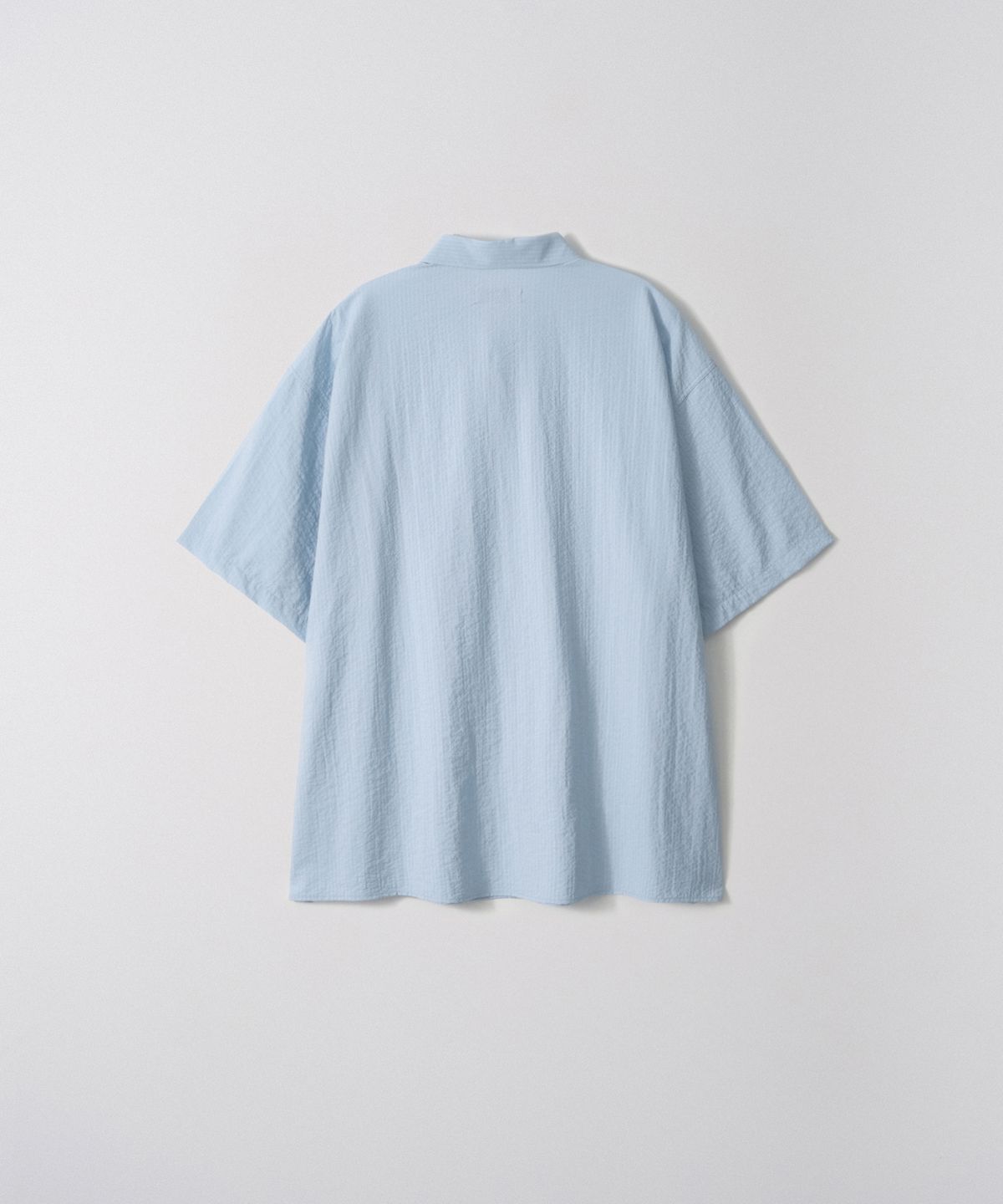 이지오(EZIO) Stripe short-sleeved shirt_Blue