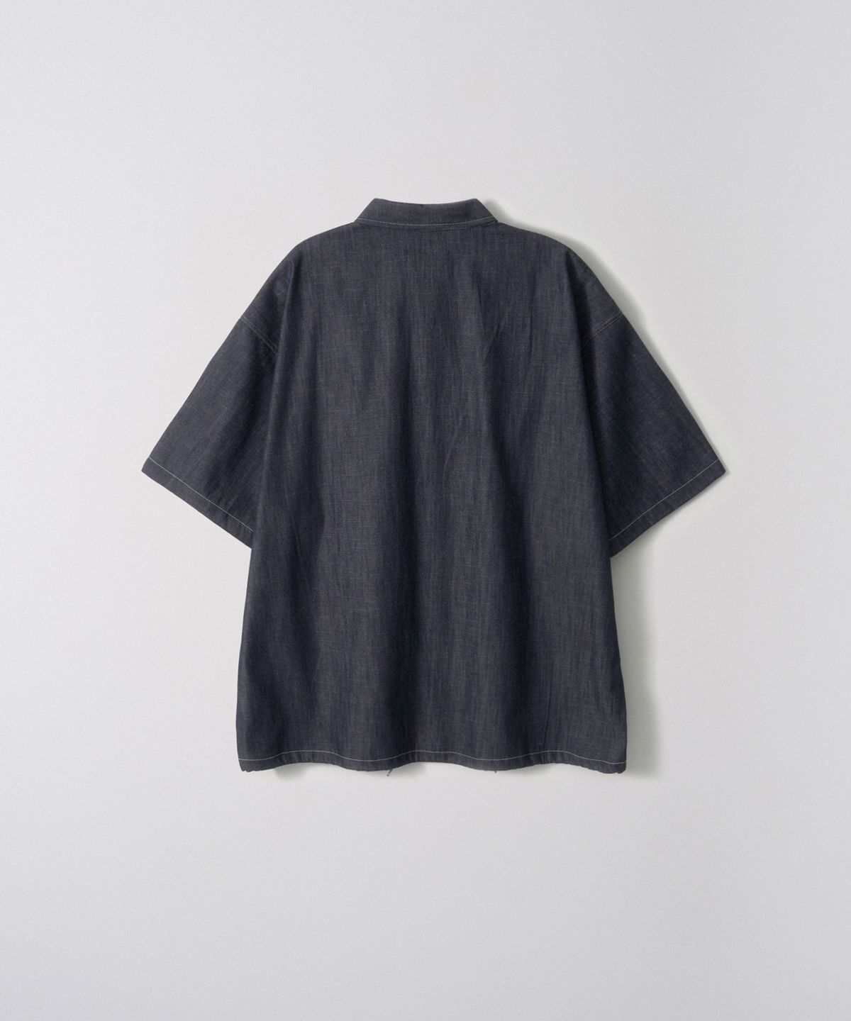 이지오(EZIO) Natural denim short-sleeved shirt_Indigo