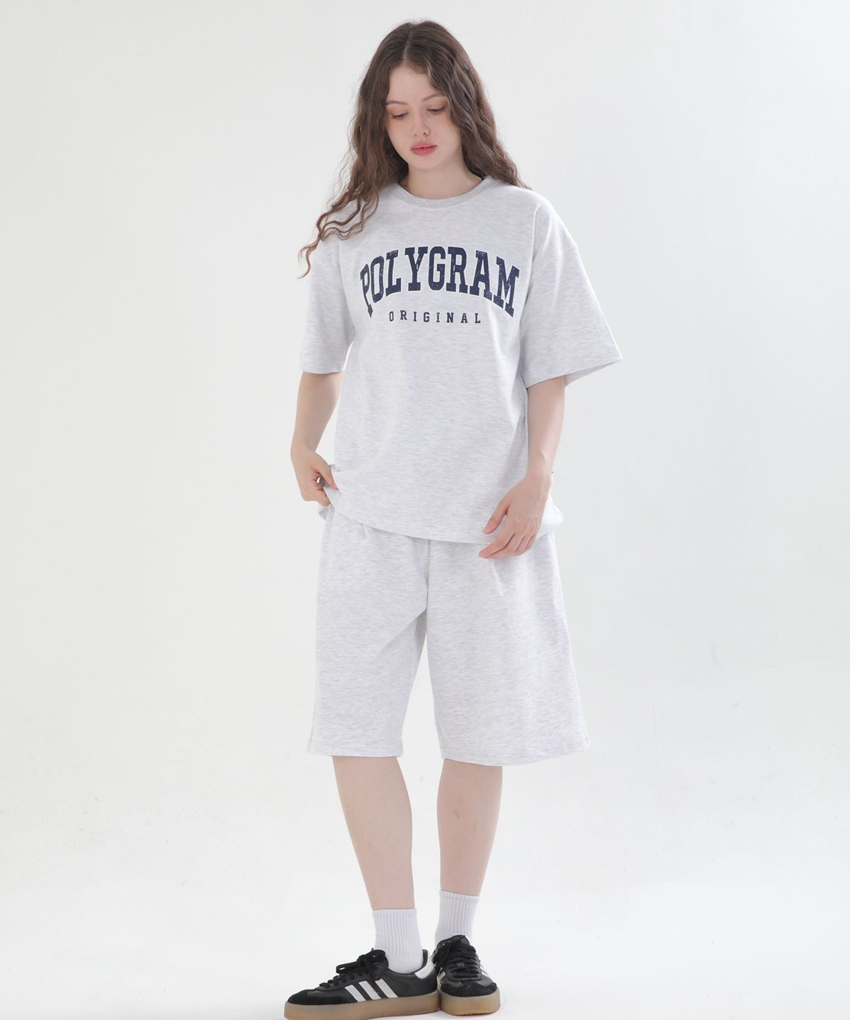 폴리그램(POLYGRAM) PGM 오리지널 특양면 오버핏 상하의 세트