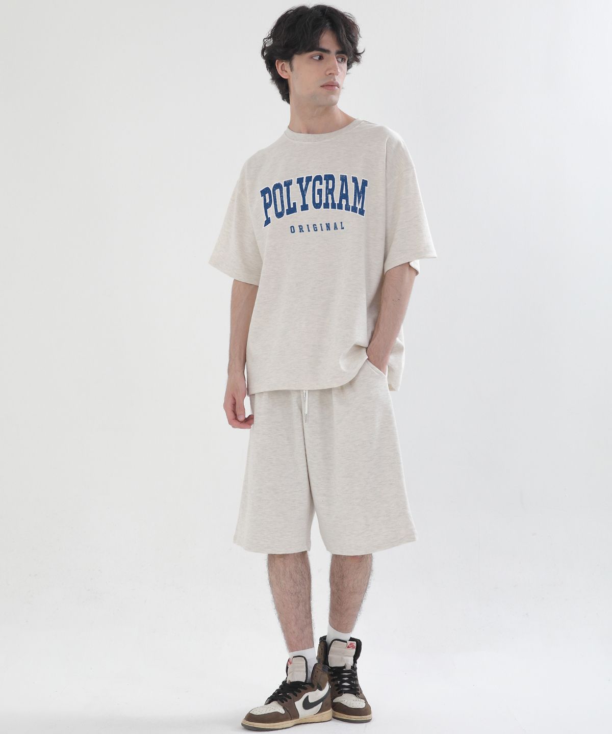 폴리그램(POLYGRAM) PGM 오리지널 특양면 오버핏 상하의 세트