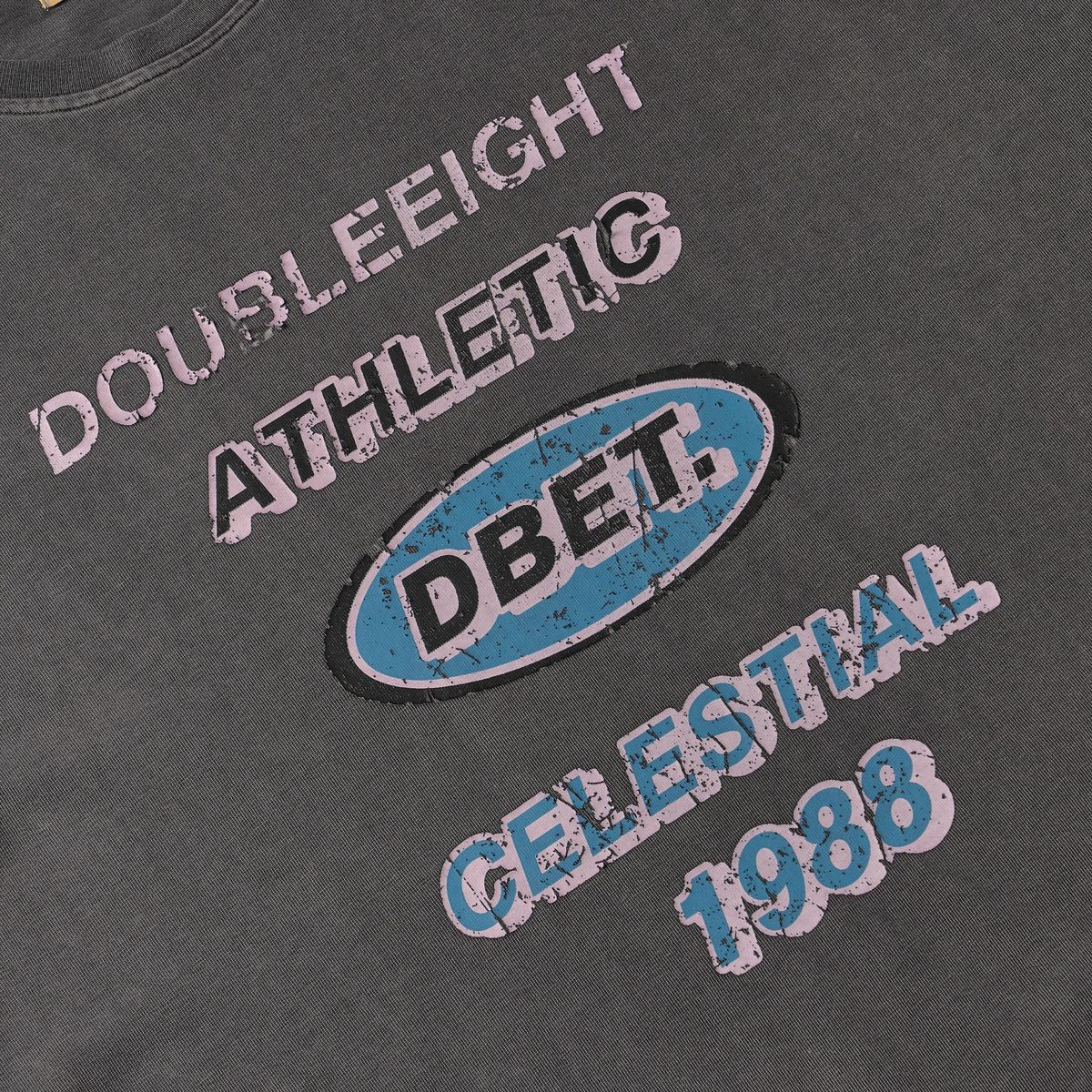 더블에잇(DOUBLE EIGHT) DBET 피그먼트 반팔 OVER FIT (차콜)