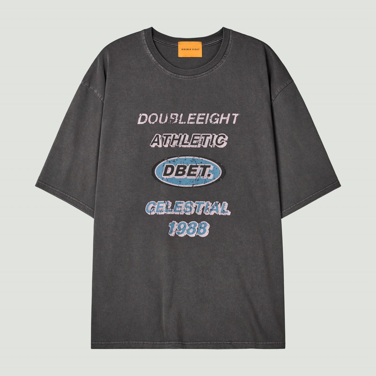 더블에잇(DOUBLE EIGHT) DBET 피그먼트 반팔 OVER FIT (차콜)
