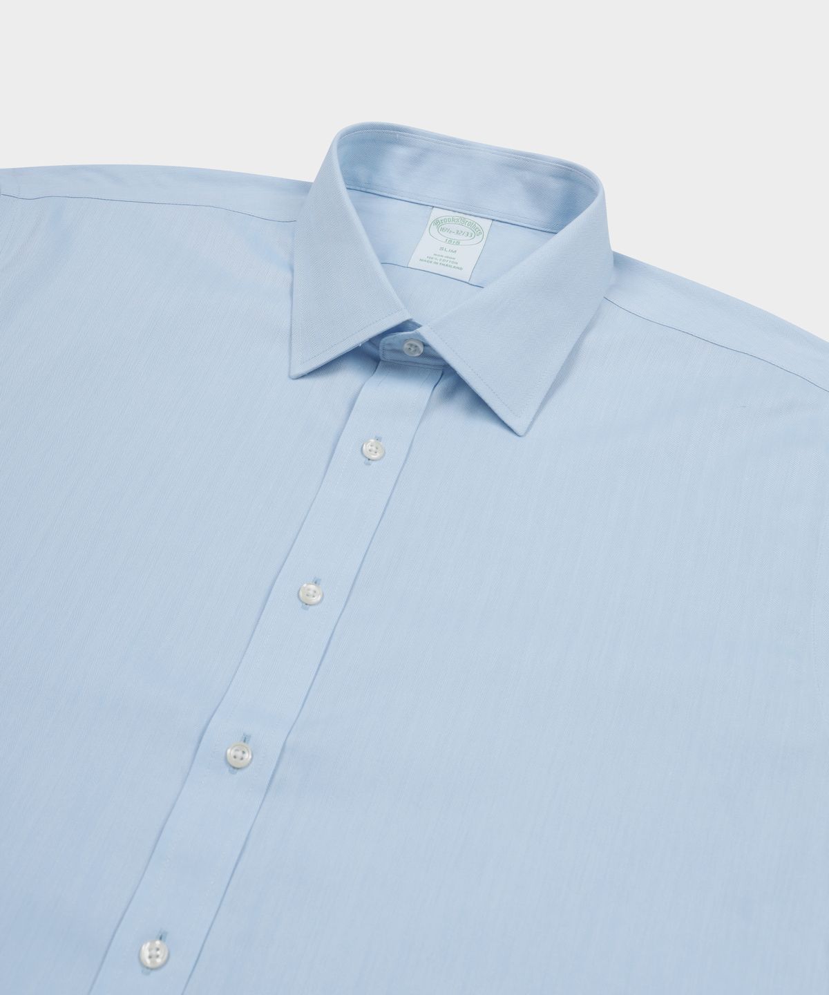 브룩스 브라더스(BROOKS BROTHERS) 슬림핏 논아이론 에인즐리 헤링본 드레스셔츠 (라이트인디고) (BBTSMF5956NFS)