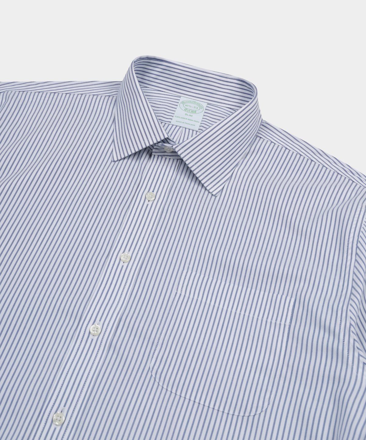브룩스 브라더스(BROOKS BROTHERS) 슬림핏 논아이론 에인즐리 퍼포먼스 드레스셔츠 (네이비) (BBTSMM0906QFS)