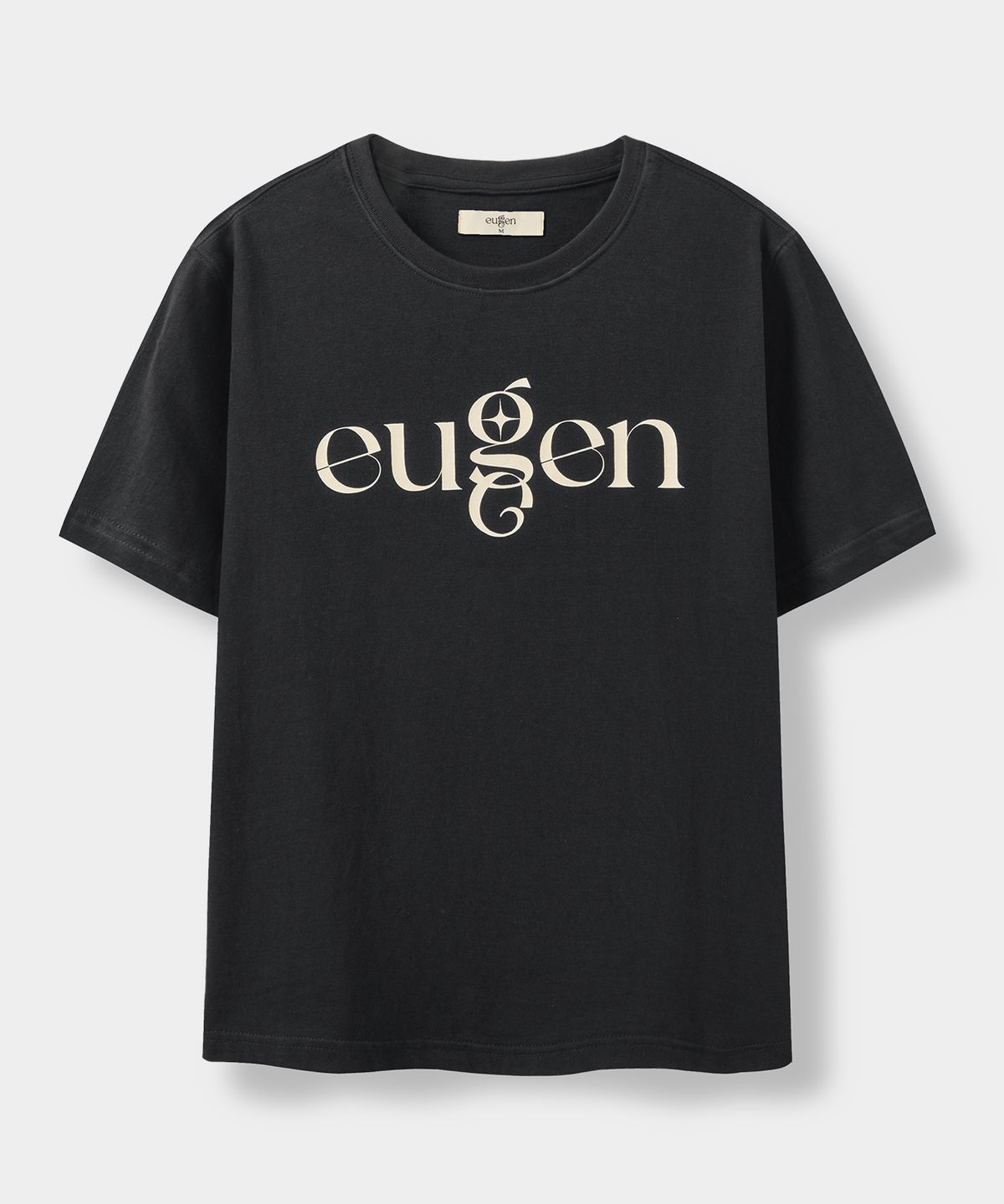 유젠(EUGGEN) 클래식 로고 숏 슬리브 티셔츠_워시드 블랙