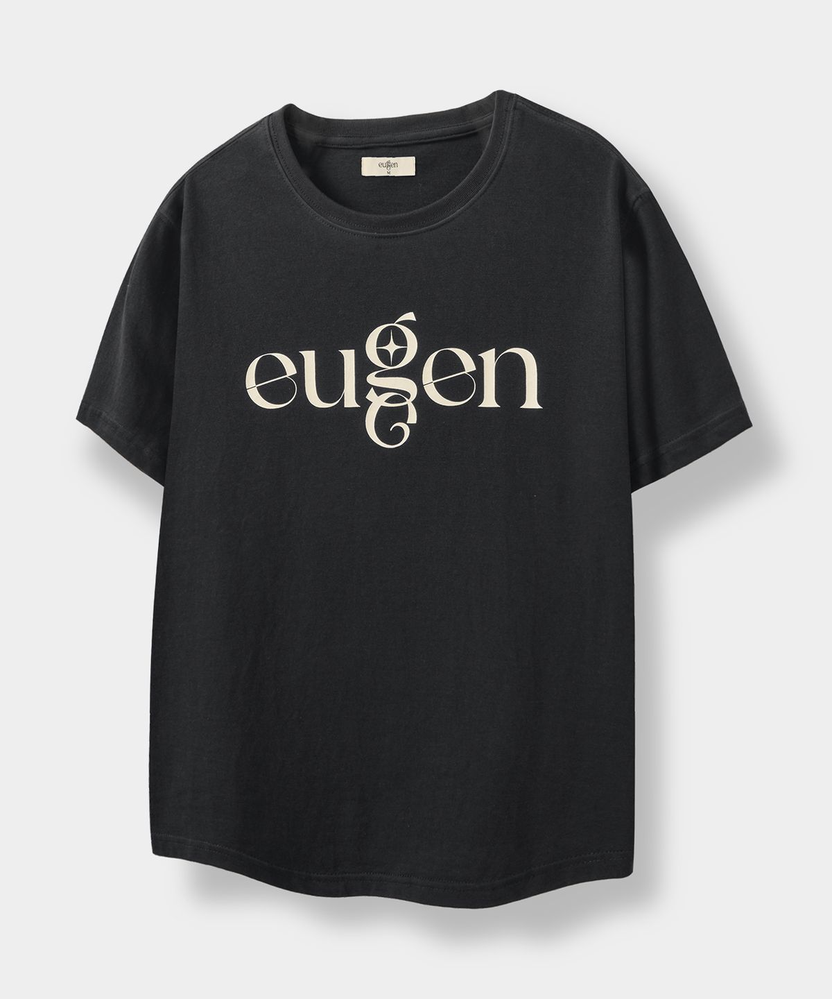 유젠(EUGGEN) 클래식 로고 숏 슬리브 티셔츠_워시드 블랙