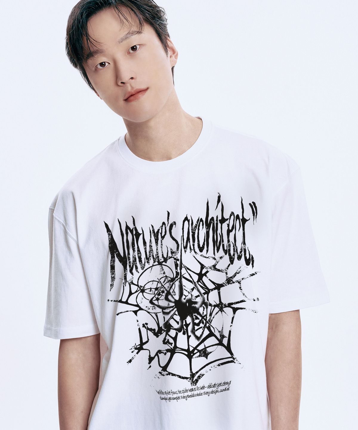 와일드락(WILDROCK) Wild 스파이더웹 피그먼트 오버핏 반팔 티셔츠_7 COL