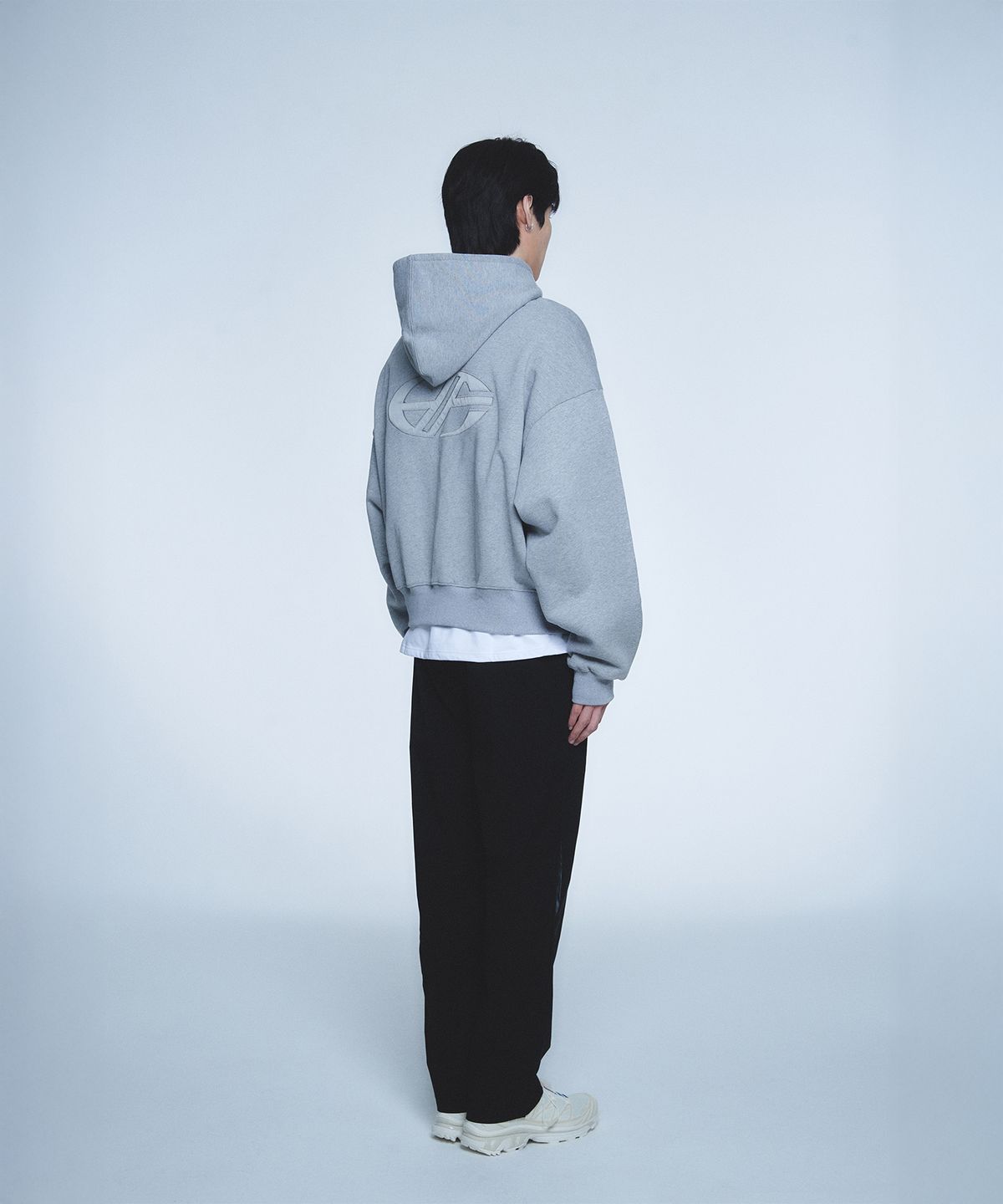현피트(HYUNFIT) LINE HOODIE ZIP-UP-[GRAY]