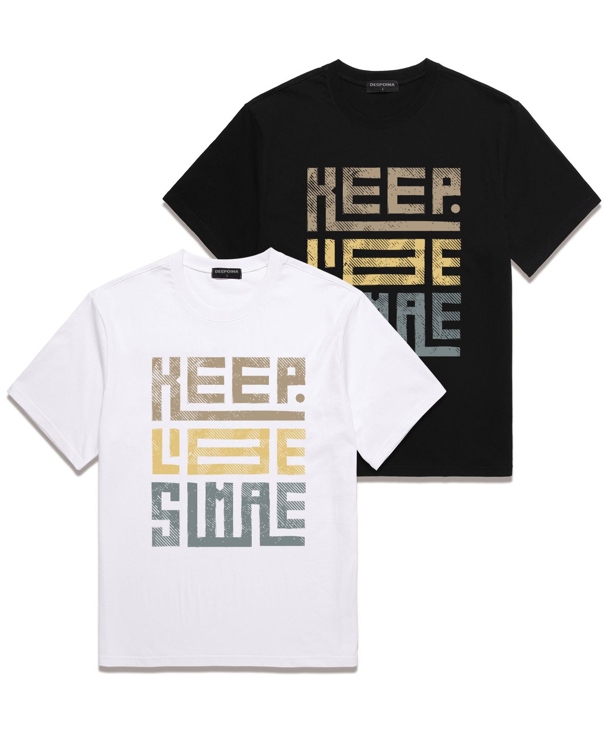 위씨(WISSY) KEEP LIFE SIMPLE 오버핏 반팔 티셔츠 (WS027) 화이트