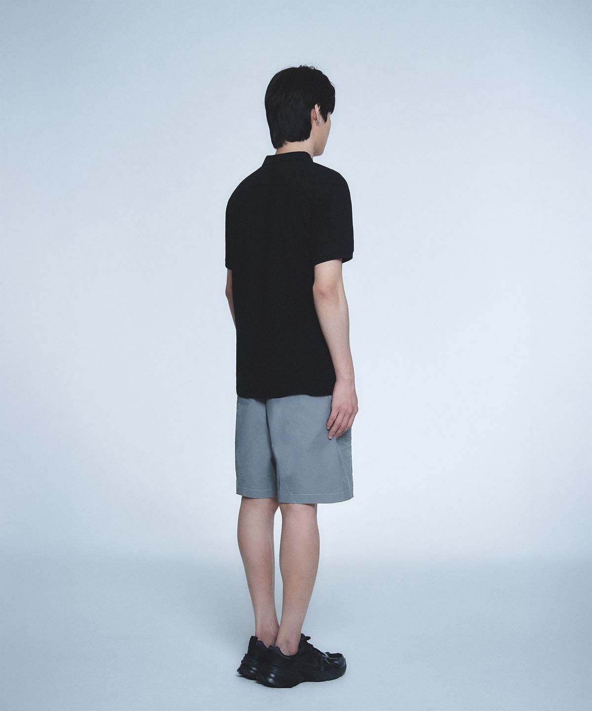 현피트(HYUNFIT) BASIC COLLAR T-SHIRT-[BLACK]