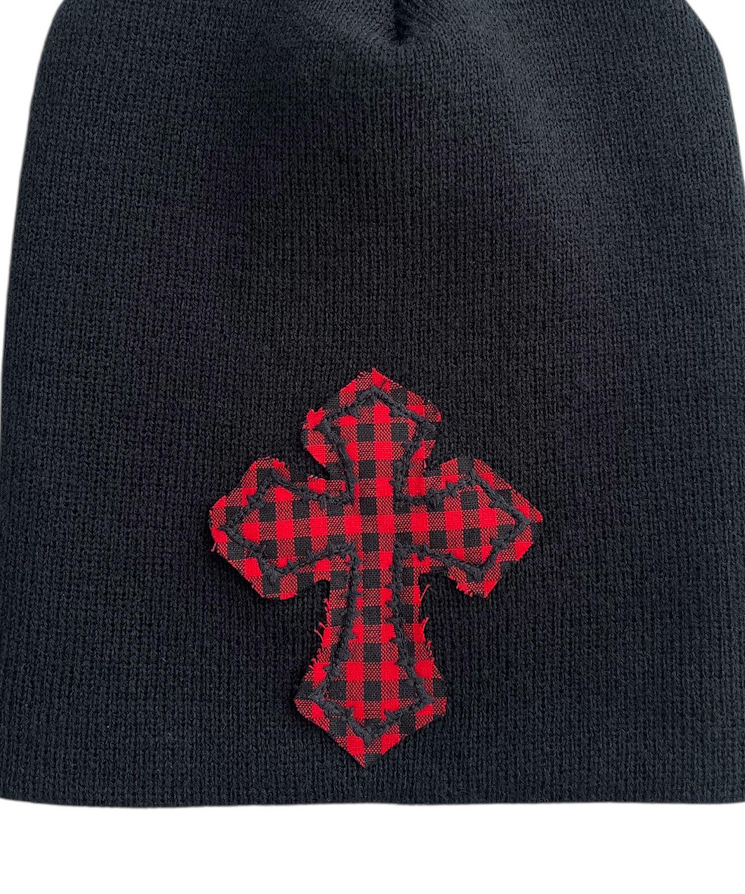 스케이터락(SK8ER ROCK) Cross Patchwork Beanie ((check*black
