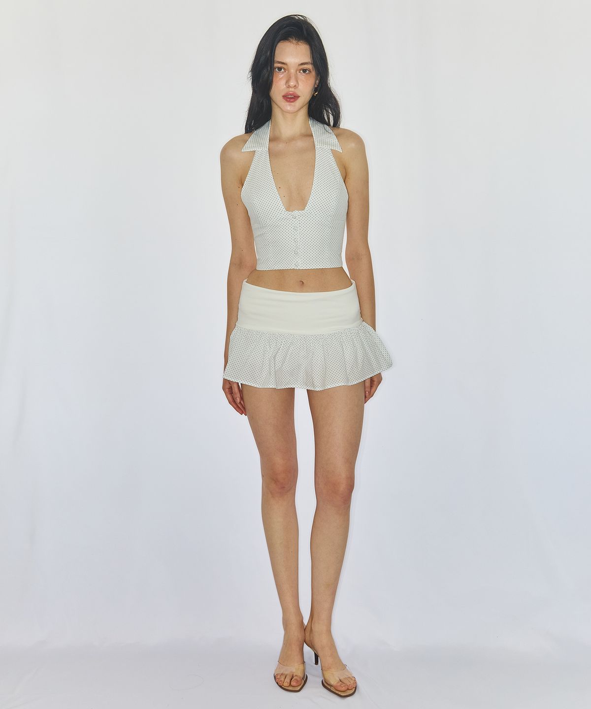 유히리(YUHEELEE) COLLAR HALTER TOP / IVORY