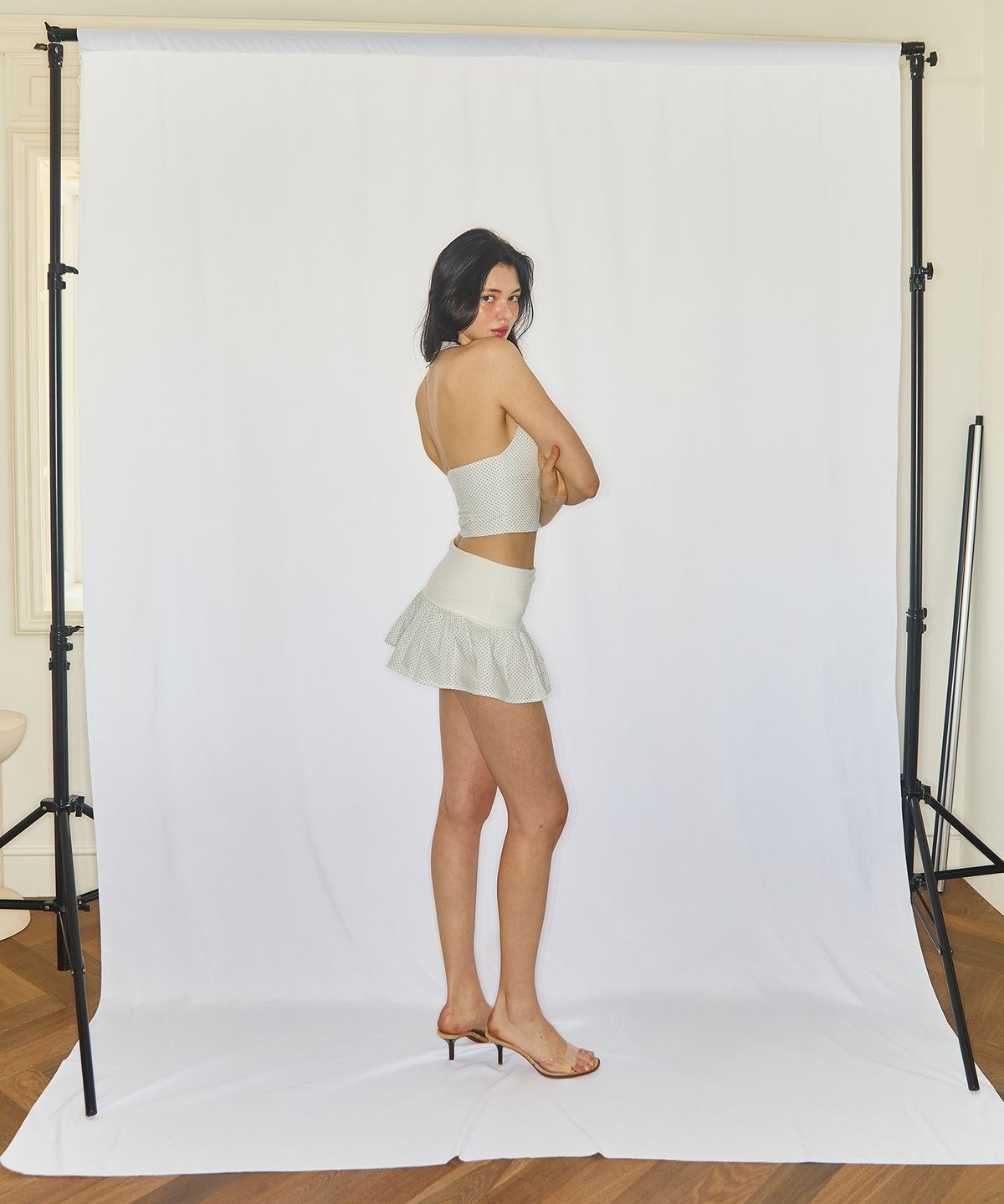 유히리(YUHEELEE) SHIRRING MINI SKORT / IVORY