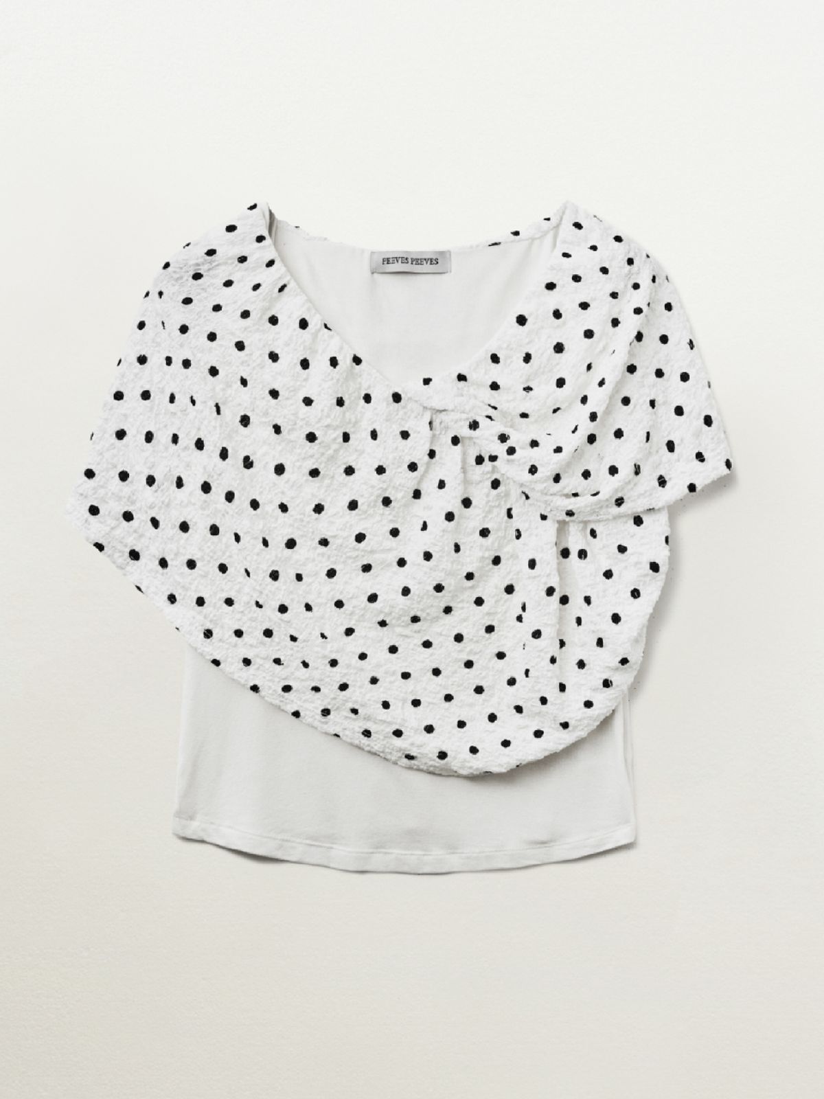 피브스피브스(PEEVES PEEVES) Dot Drape Sleeveless / White