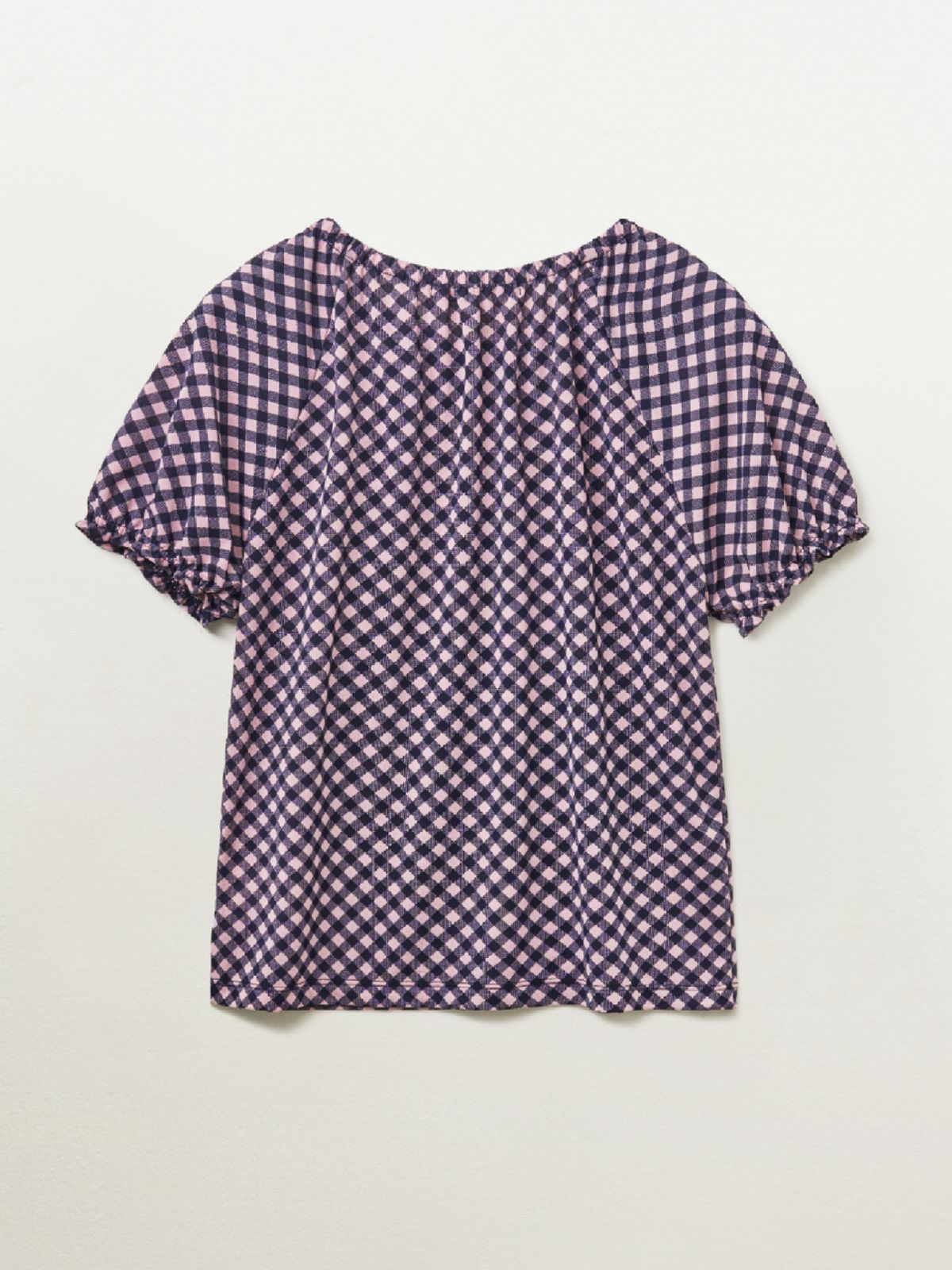 피브스피브스(PEEVES PEEVES) Shirred Check Top / Pink
