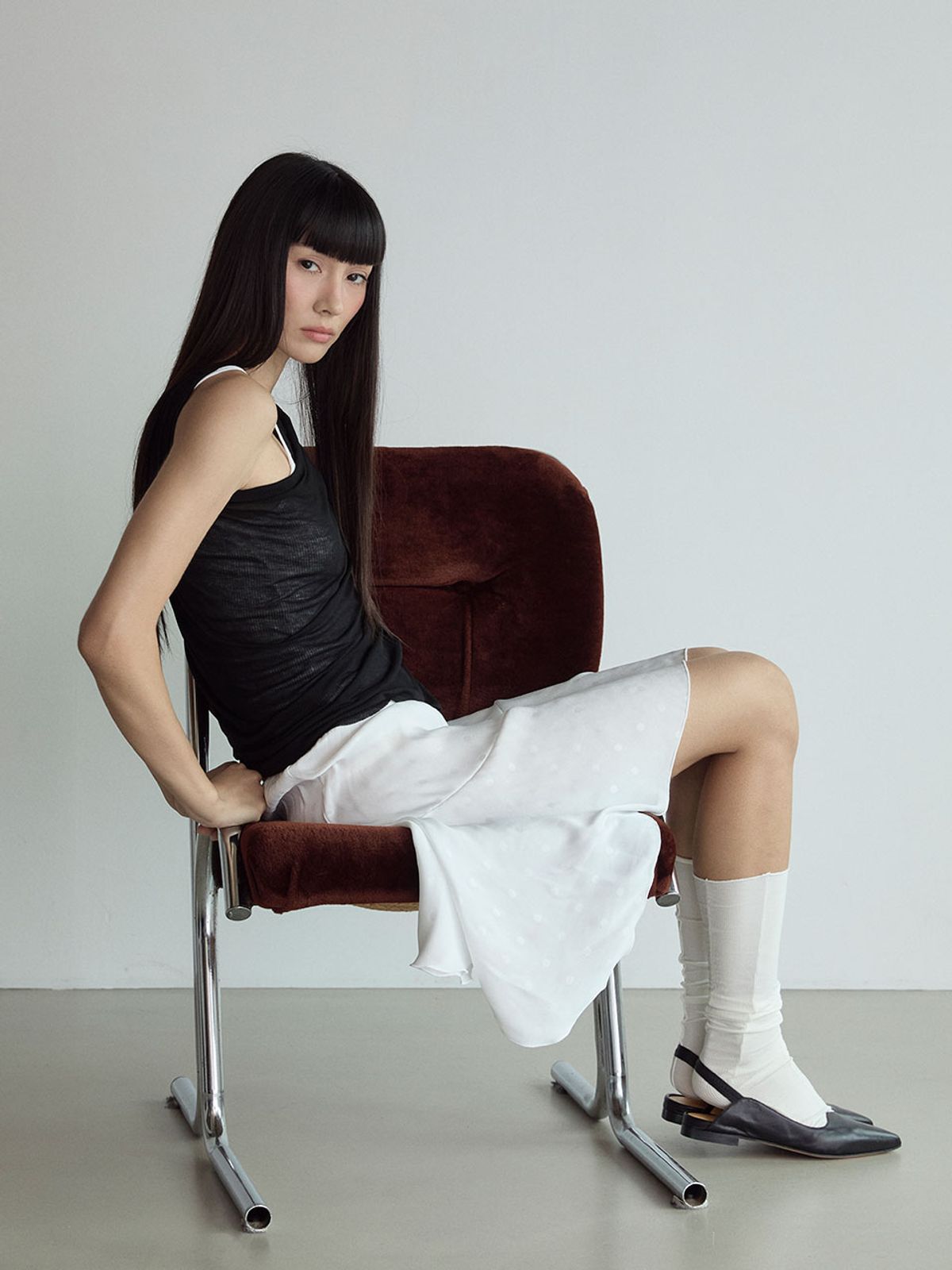 비수스(VISUS) Layered Sleeveless Top_black