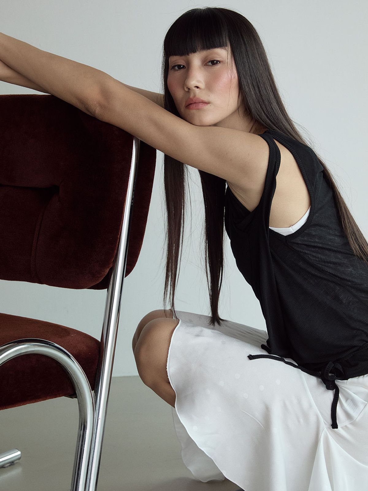 비수스(VISUS) Layered Sleeveless Top_black