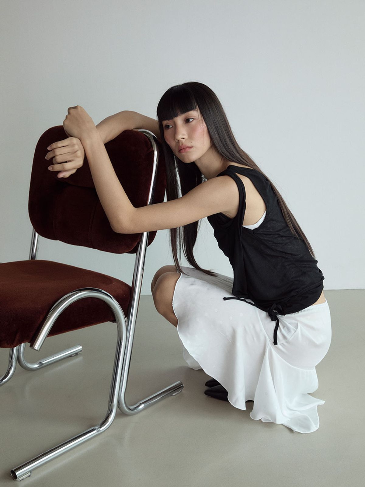 비수스(VISUS) Layered Sleeveless Top_black