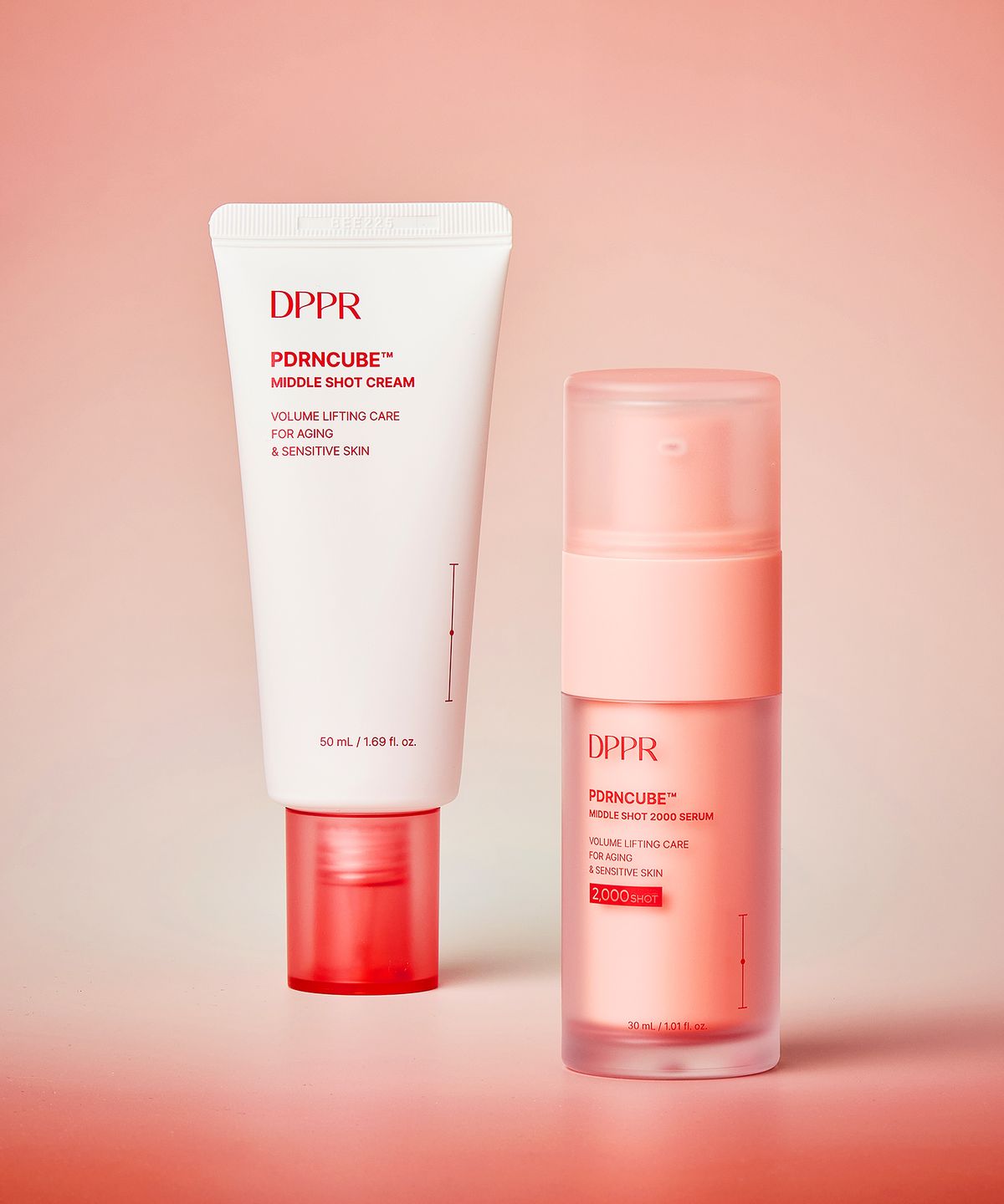 디퍼(DPPR) [탄력충전 SET] 피디알엔큐브 미들샷 2000 세럼 30ml + 크림 50ml