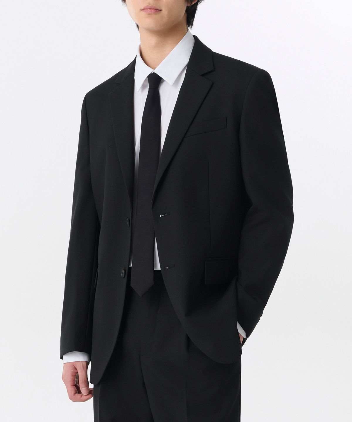 무신사 스탠다드(MUSINSA STANDARD) 울 내로우 솔리드 넥타이 [블랙]