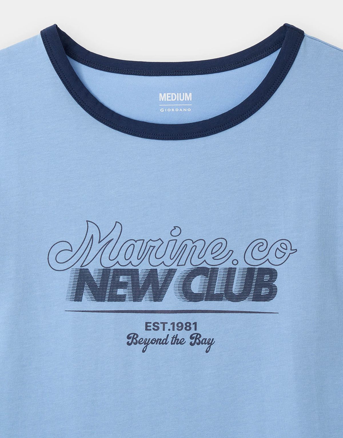 지오다노(GIORDANO) 그래픽 링거 반팔티 (marine.co) 395518 [4color]
