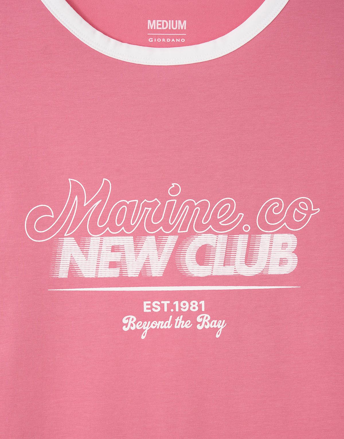 지오다노(GIORDANO) 그래픽 링거 반팔티 (marine.co) 395518 [4color]